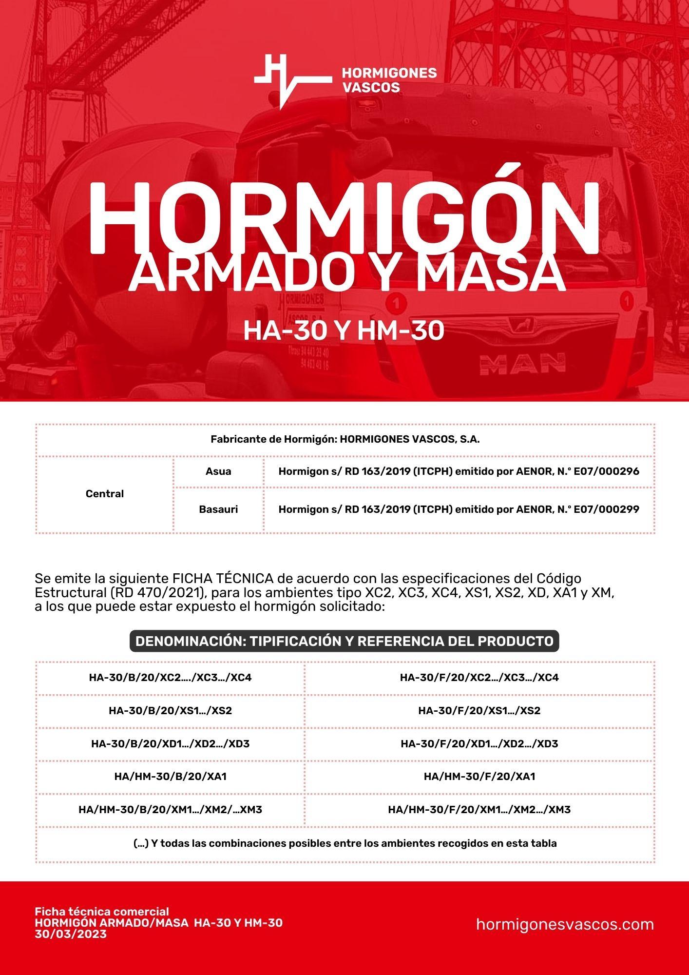 Hormigón Armado y Masa 30